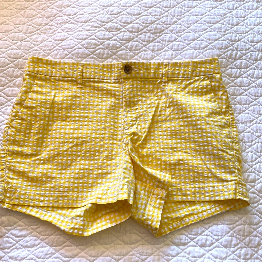 Old Navy Yellow & White Gingham Everyday Shorts.